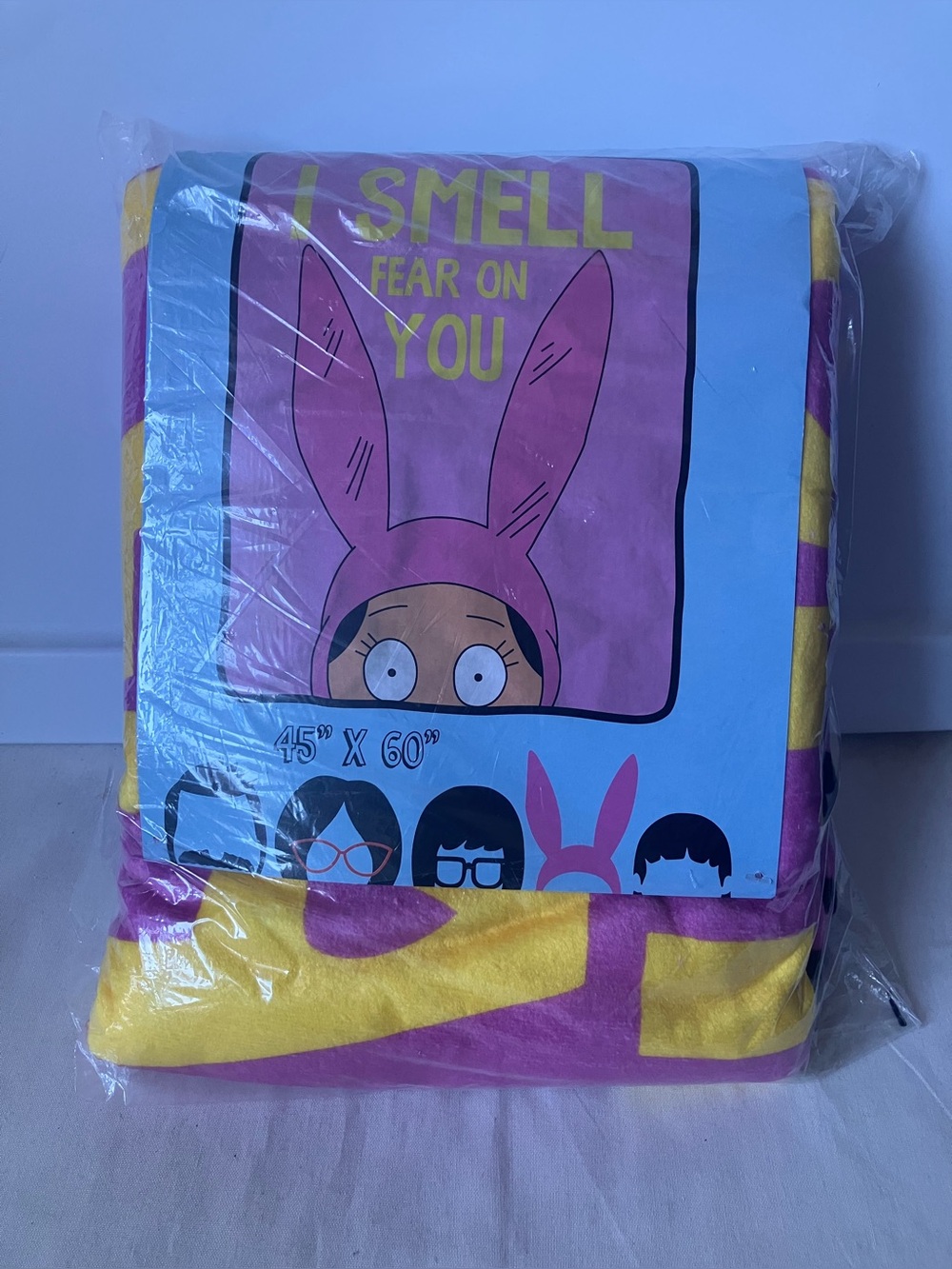 NEW Bob's Burgers Louise Blanket Fleece Throw I Smell Fear On You 64”x44”.